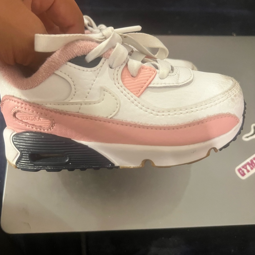 Nike Kids White and Pink Sneakers